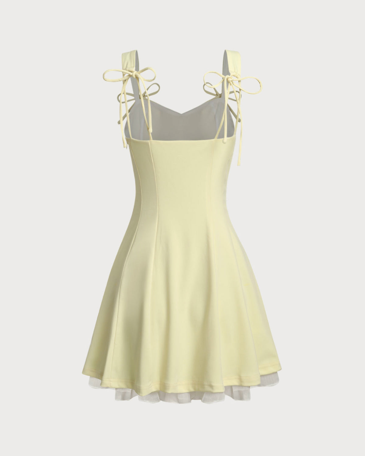 Yellow Square Neck A-Line Slip Mini Dress