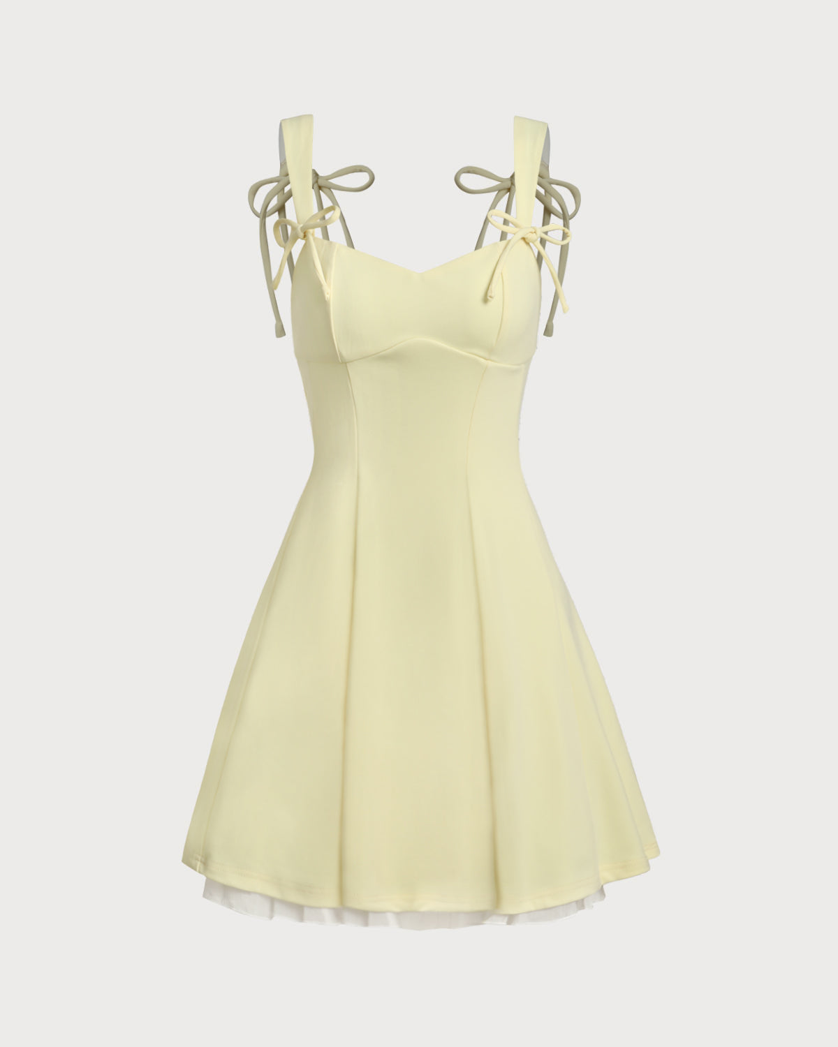 Yellow Square Neck A-Line Slip Mini Dress